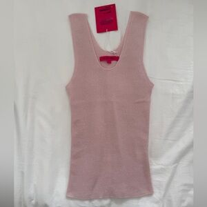The Elder Statesman Delicate Cashmere Silk Tank in Baby Pink